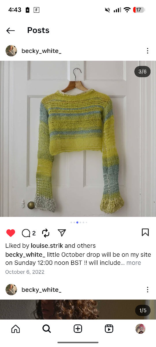 Hand Crocheted Crop Top - Size M - photo 3