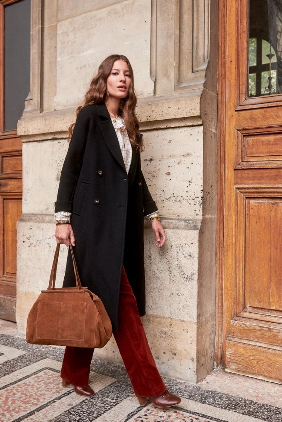 Sézane Long Black Coat - photo 4