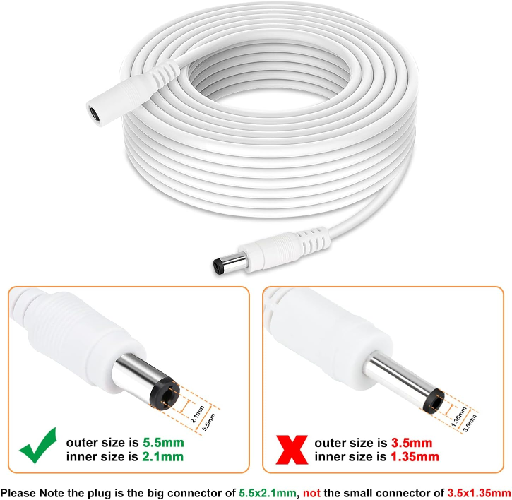 WILDHD DC Power Extension Cable 33ft 2.1mm x 5.5mm - photo 2