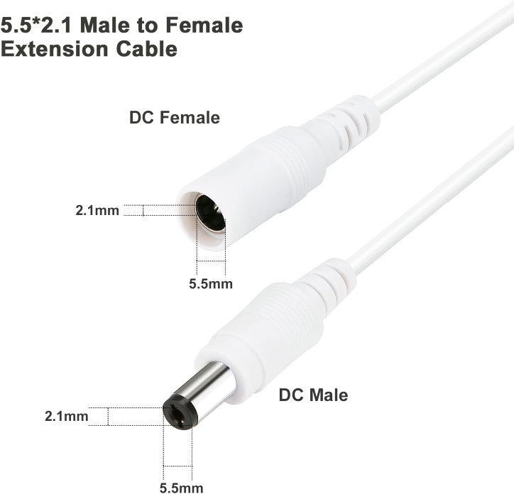 WILDHD DC Power Extension Cable 33ft 2.1mm x 5.5mm - photo 3
