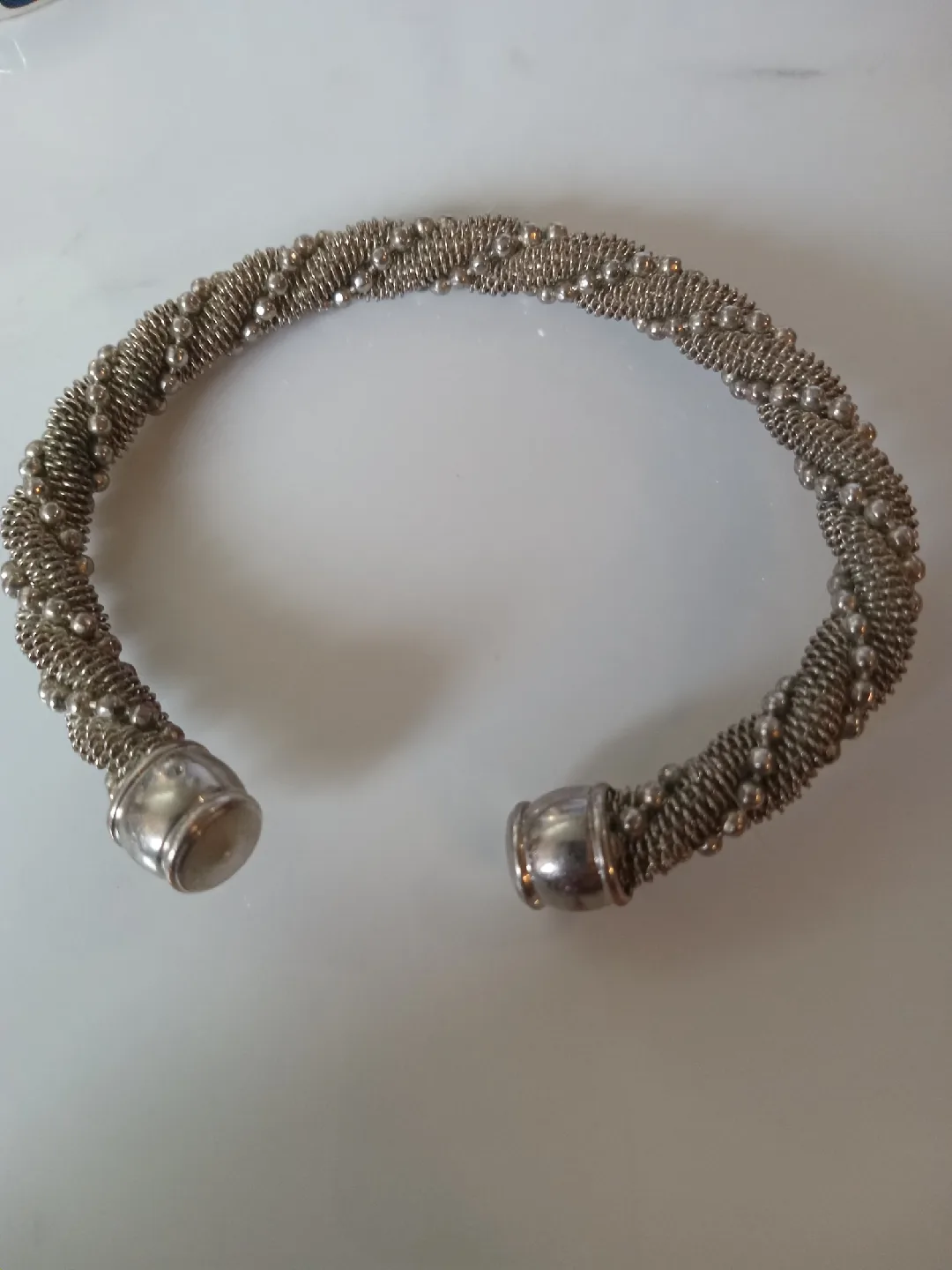 Silver Tone Twisted Bangle Bracelet image indicator(3)