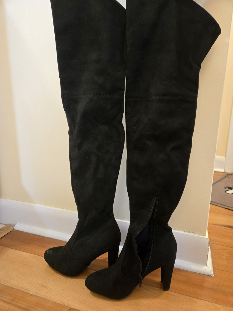Thigh High Boots - Size 8 - Black