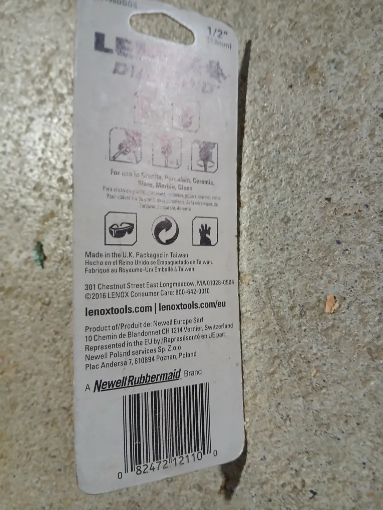 Lenox Diamond Drill Bit 1/2" NEW image indicator(2)