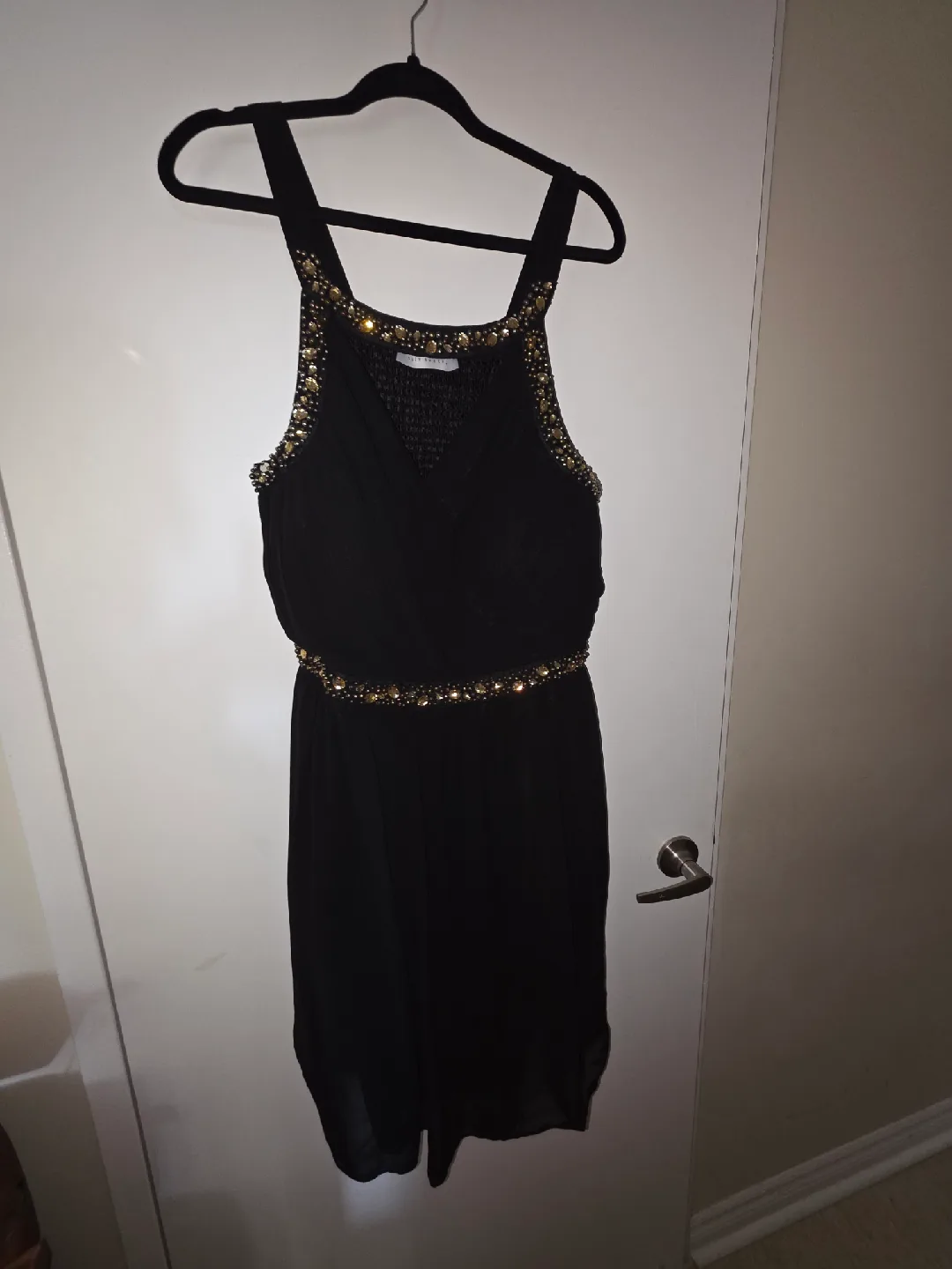 Black Dress with Gold Embellishments