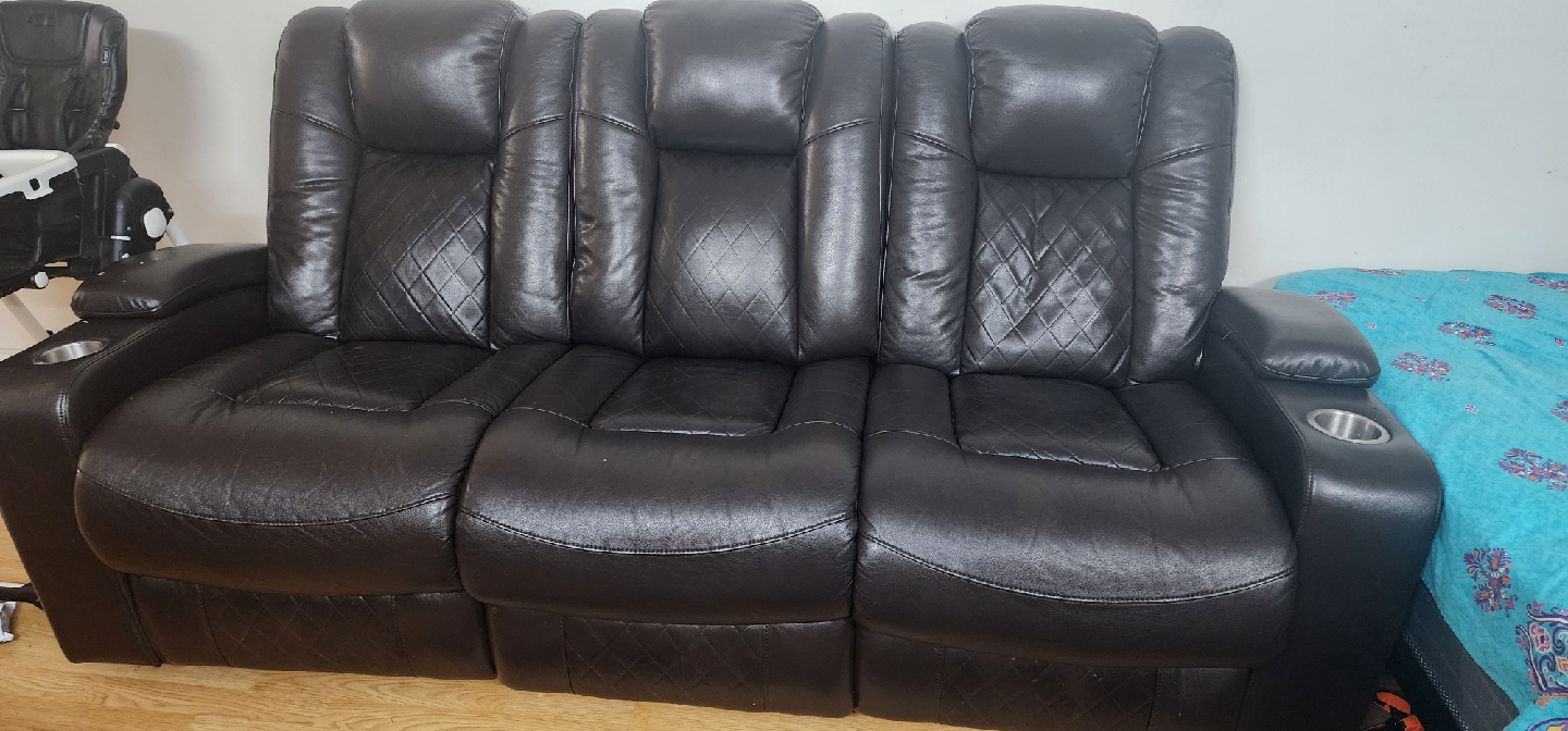 Brown Leather Home Theater Seating