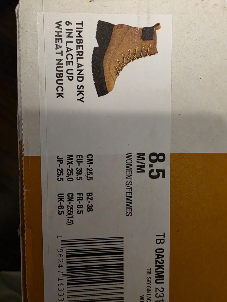 Timberland Sky 6 Inch Wheat Nubuck Boots - Women's 8.5 - photo 2