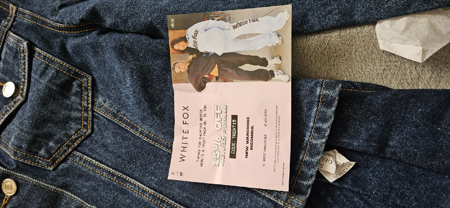 White Fox Denim Jacket & Skirt Set - Size M - photo 5