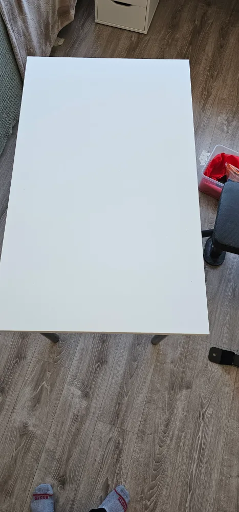 White Desk with Black Legs thumbnail