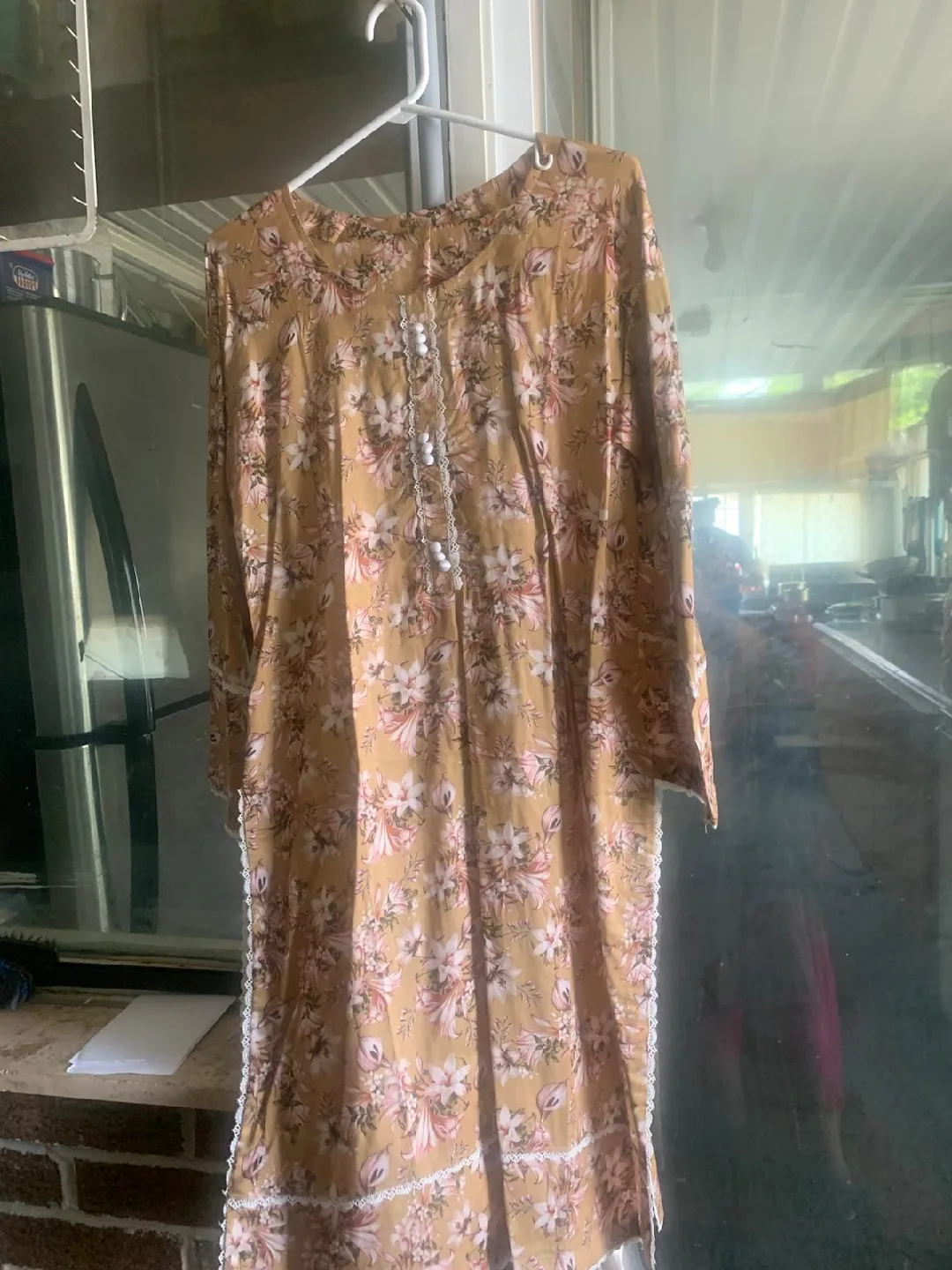 Floral Print 2 Piece Kurti and Bottom Dress, Size S-XL image indicator(2)