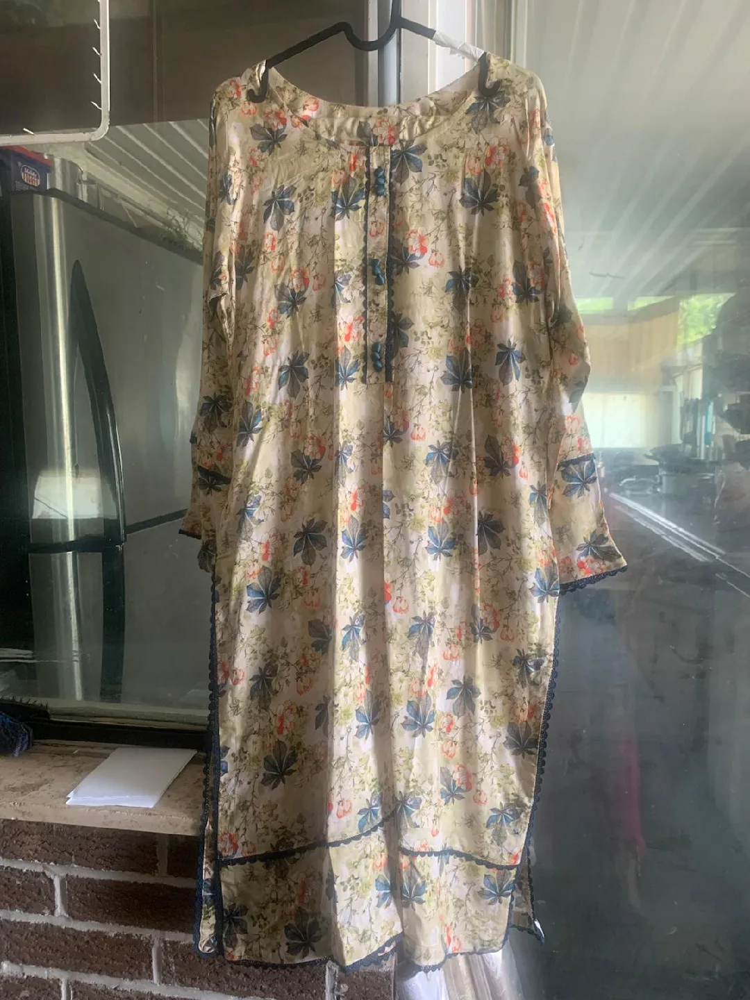 Floral Print 2 Piece Kurti and Bottom Dress, Size S-XL image indicator(6)