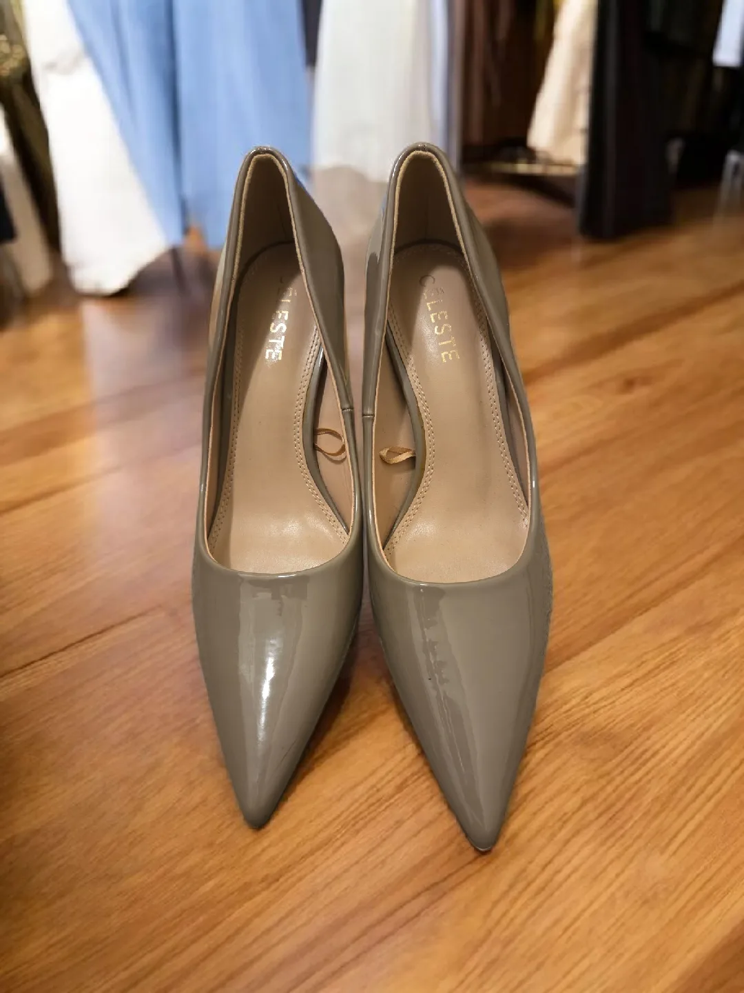 Celeste Beige Patent Leather Heels - Size 39 thumbnail