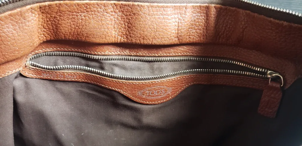 Tods Brown Leather Carryall Tote / Laptop Bag image indicator(5)