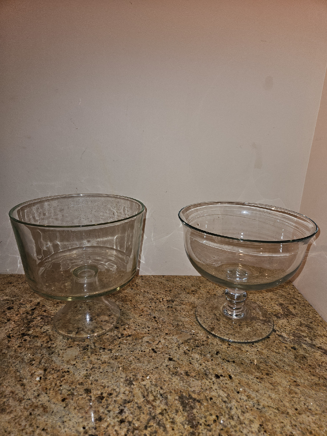 Two Glass Footed Bowls