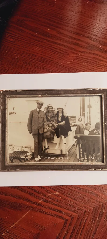 Antique 1924. S.S. REPUBLIC SHIP  Framed Photograph image indicator(3)