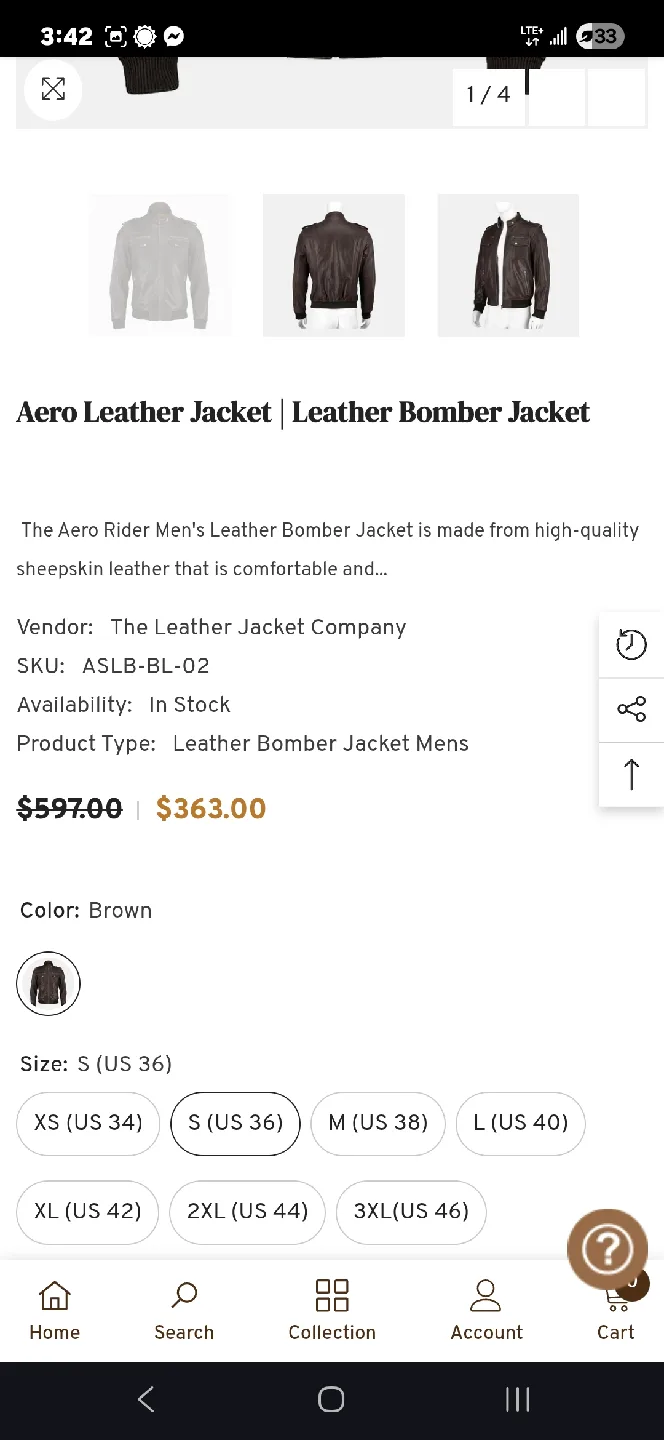 FLAVOR Dark Brown Leather Jacket - Size Small image indicator(7)