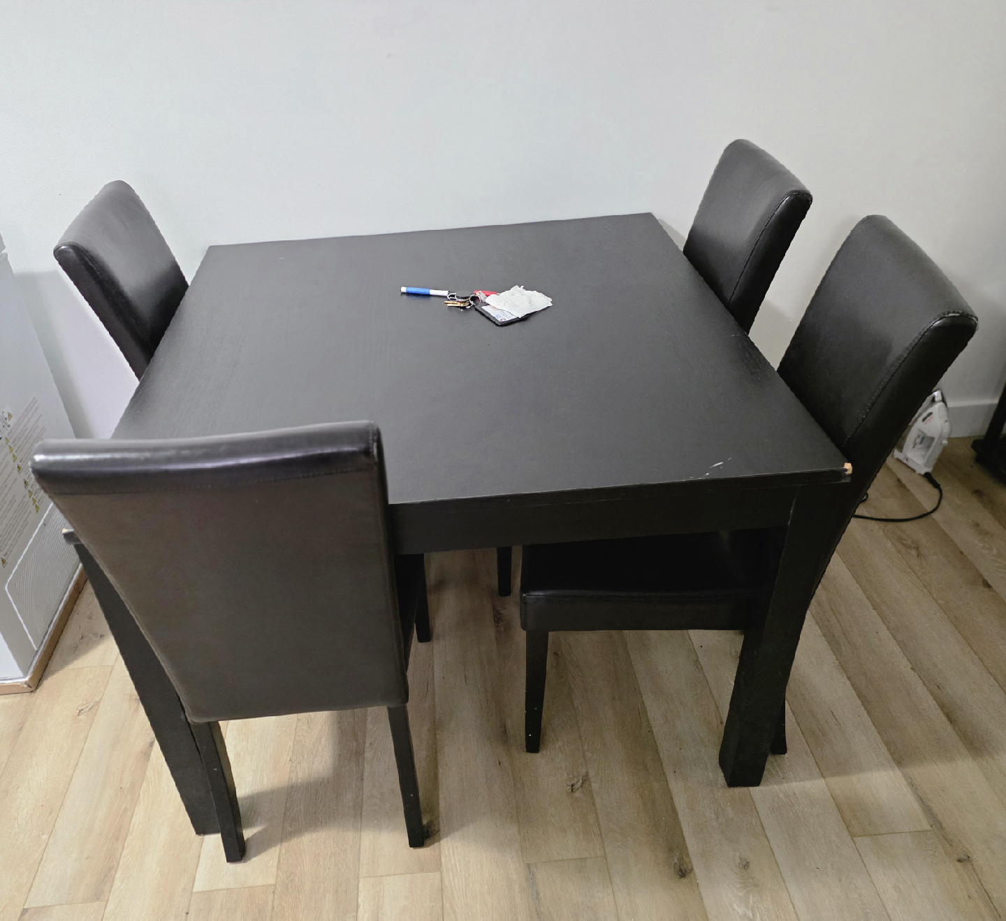 Dark Brown Dining Table with 4 Chairs