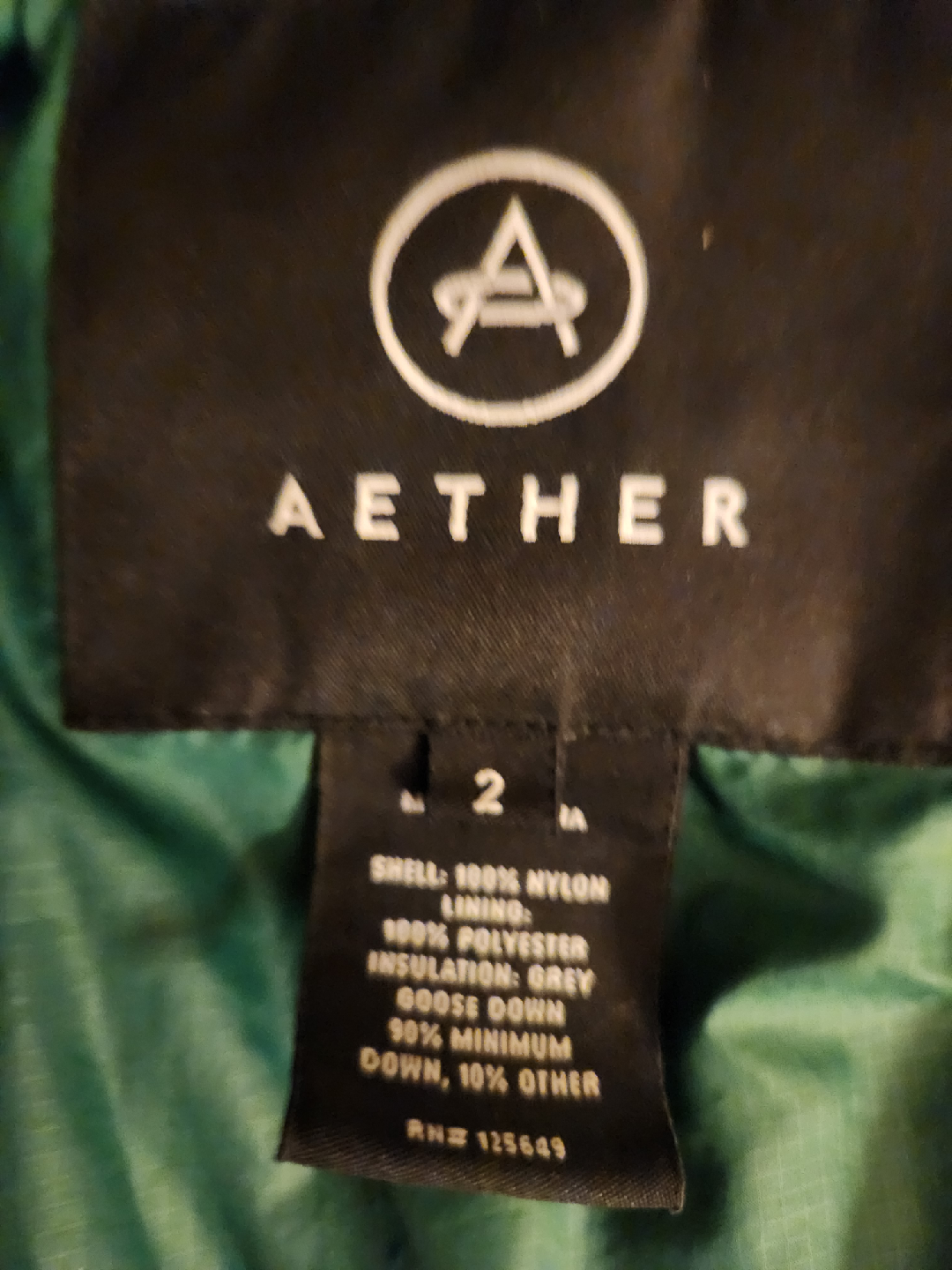 Aether Gray Goose Down Puffer Jacket - Size 2 - photo 4