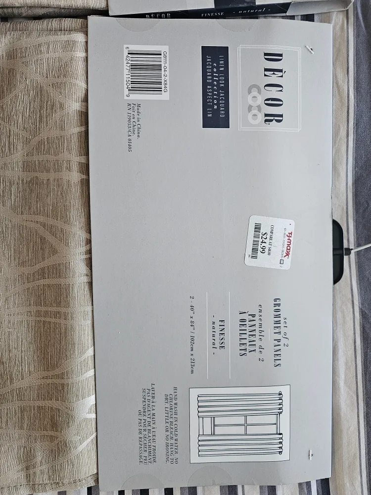 BRAND NEW Set of 2 CURTAINS Grommet Panels - Natural image indicator(5)