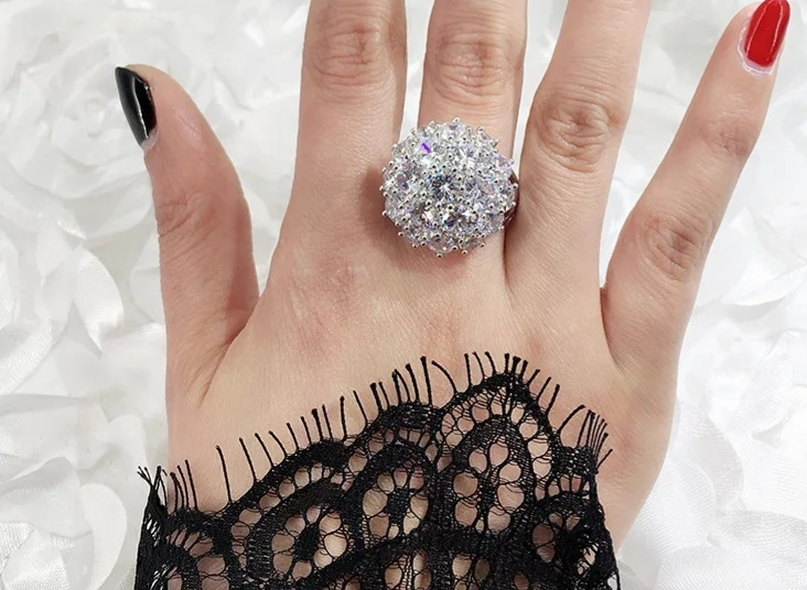 Brand New Sparkling Crystal Cluster Ring - photo 2