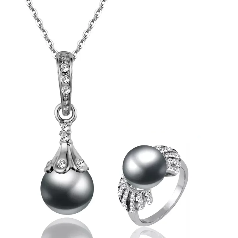 Brand New Pearl Necklace and Ring Set image indicator(3)