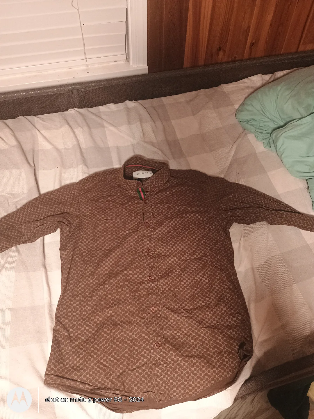 Gucci Brown Patterned Cotton Shirt image indicator(2)