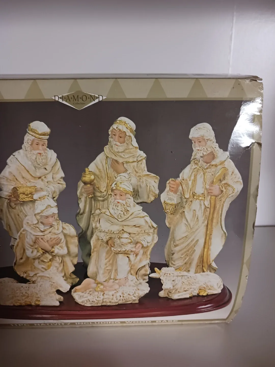 11-Piece Christmas Scene Wooden Base – Baby Jesus, Mary & others image indicator(8)