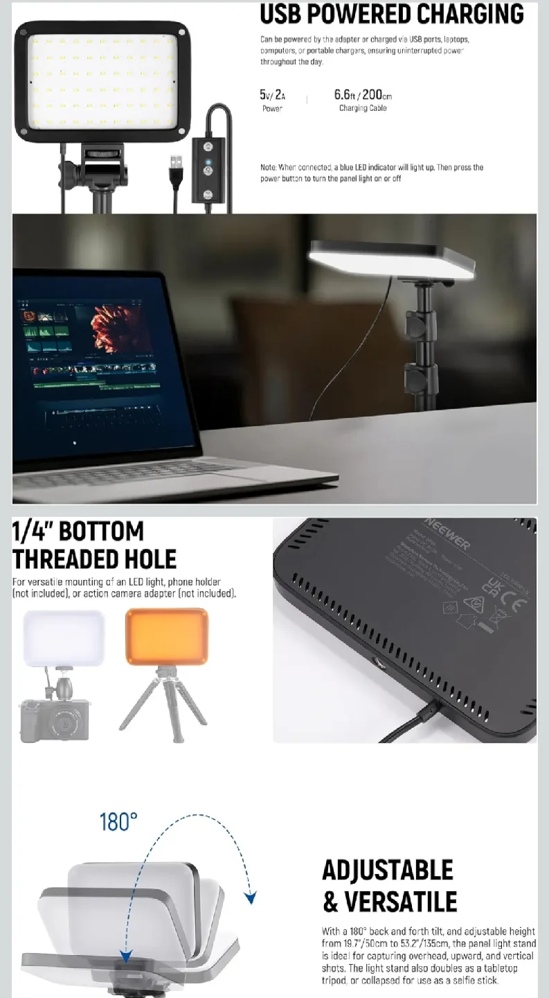 NEEWER BP66 LED Panel Lighting Kit image indicator(3)