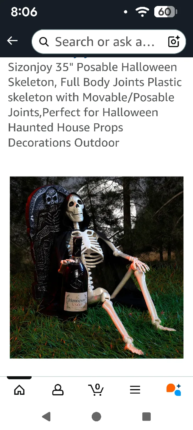 New Posable Halloween Skeleton Decoration thumbnail