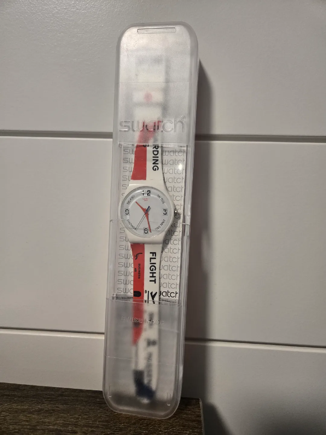 Swatch Boarding Pass Flight SW51 Watch - with box image indicator(2)