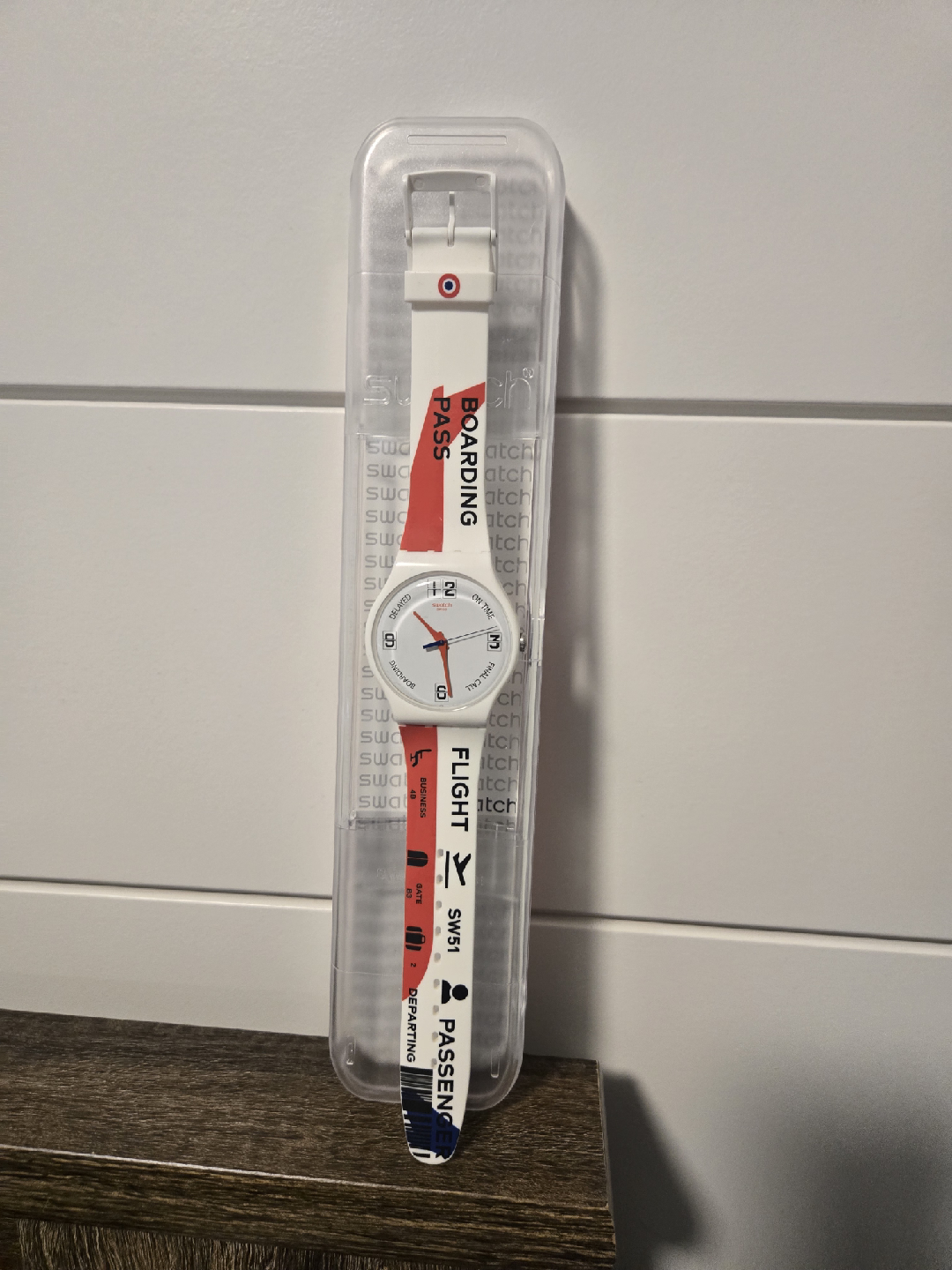 Swatch Boarding Pass Flight SW51 Watch - with box