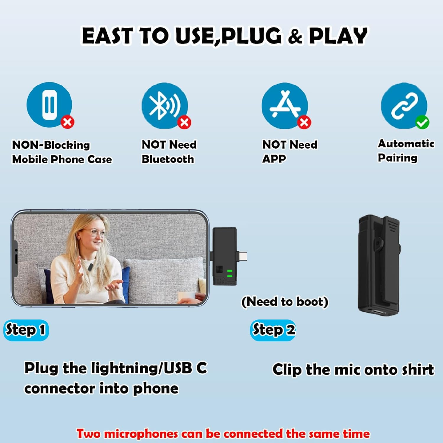 Wireless Lavalier Microphone with Noise Cancellation - photo 4