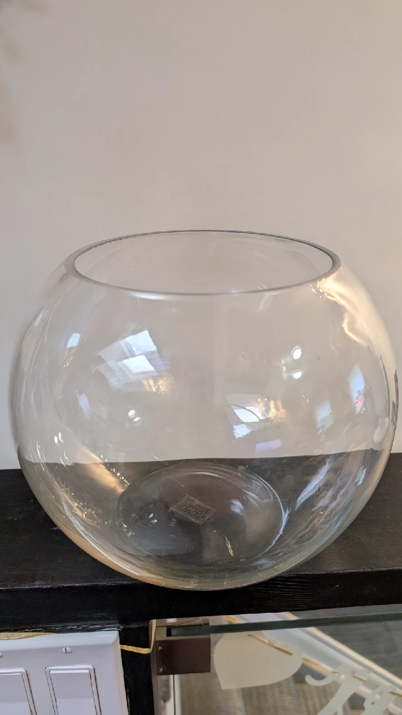 Clear Glass Fish Bowl Vase