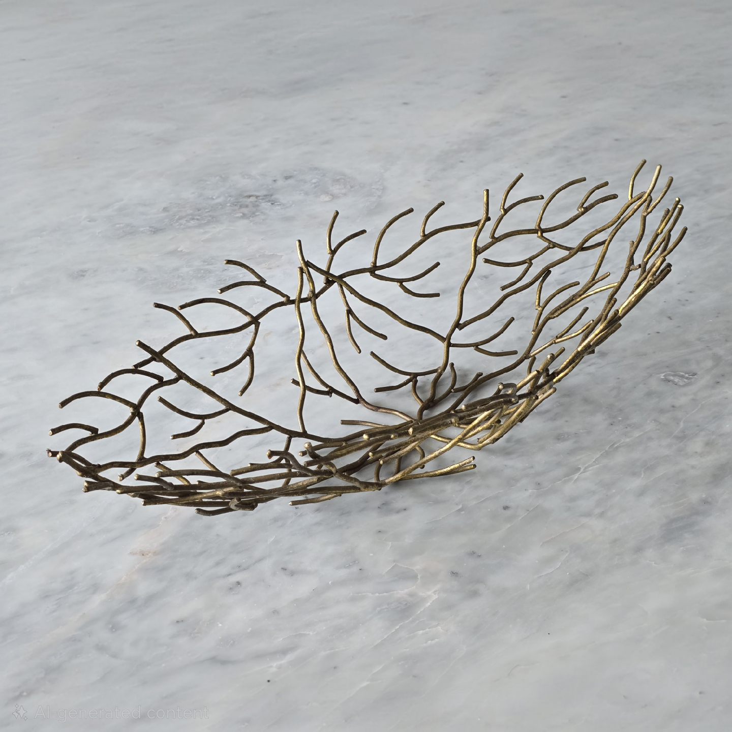 Decorative Gold Metal Branch fruit Bowl