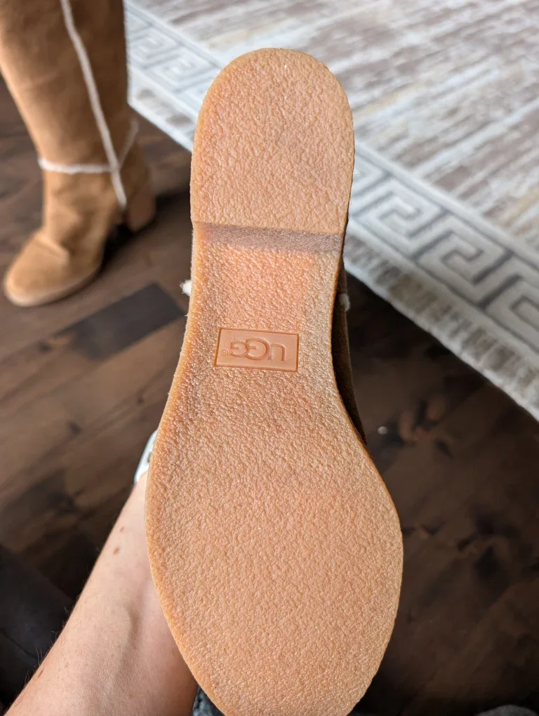 UGG Tan Suede Shearling Boots Size 8 image indicator(3)
