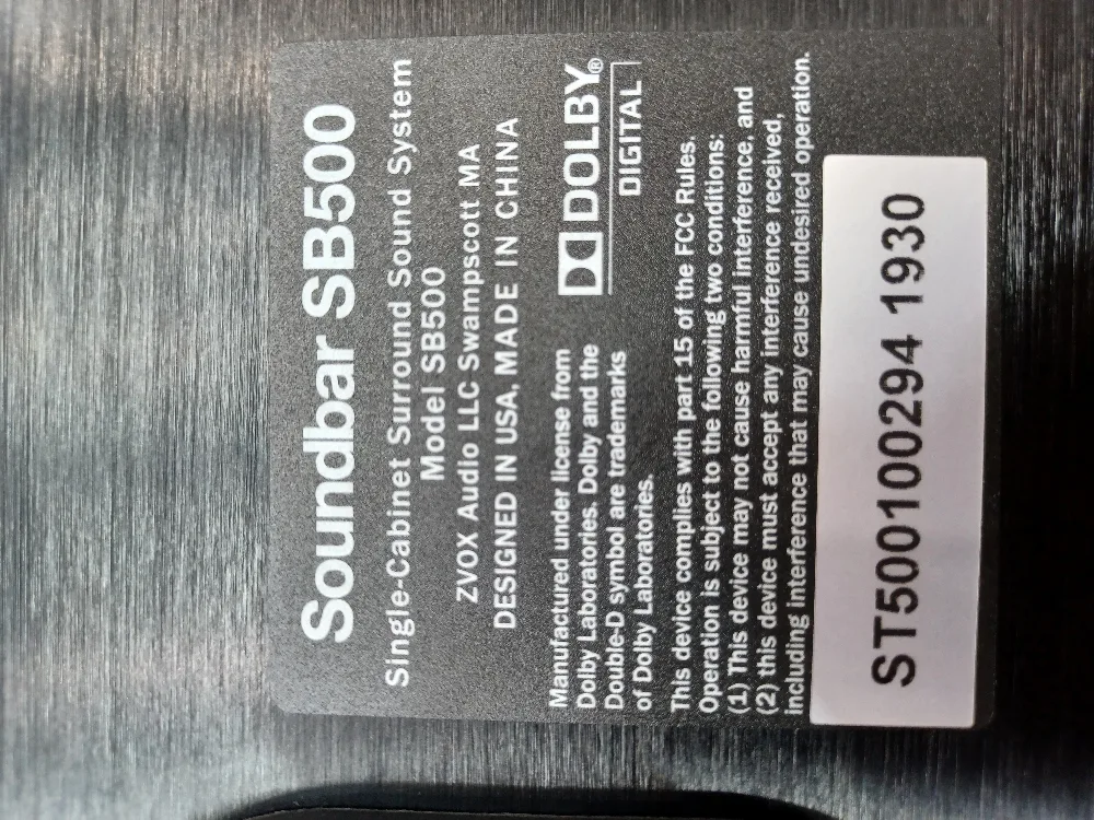 ZVOX SB500 Voice  Sound Bar - Black image indicator(7)