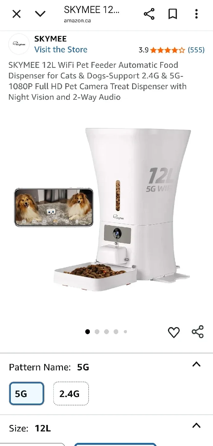 SKYMEE 12L WiFi Pet Feeder thumbnail