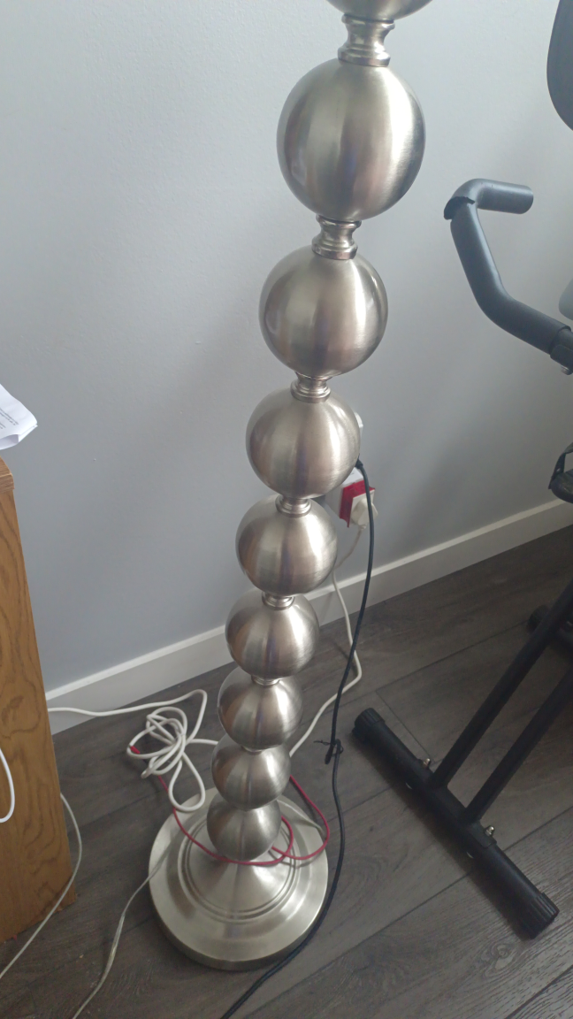 Silver Floor Lamp with Grey Shade - photo 3