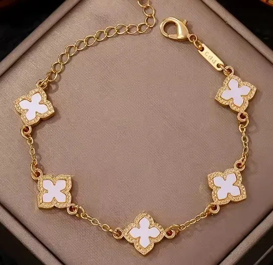 Clover Charm Bracelet - Silver & Gold image indicator(2)