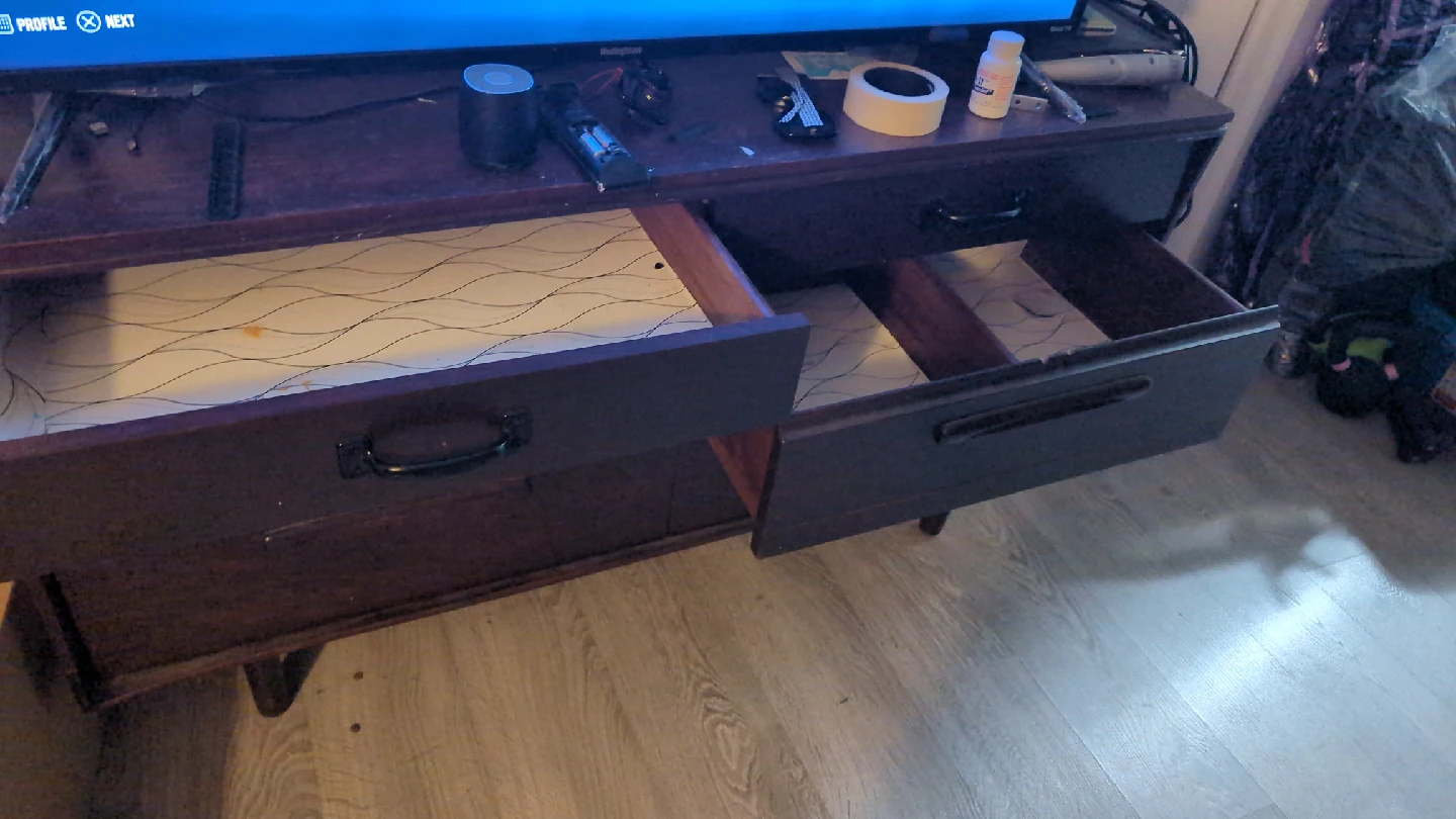 Dark Wood tiki Dresser with 6 Drawers - photo 2