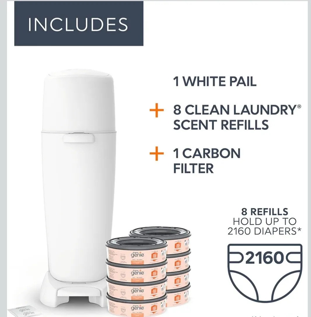 Diaper Genie Complete Pail with 8 Refills & Carbon Filter image indicator(5)