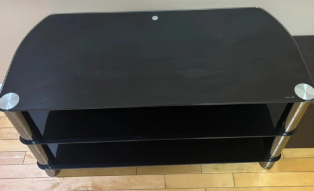 Black Glass TV Stand