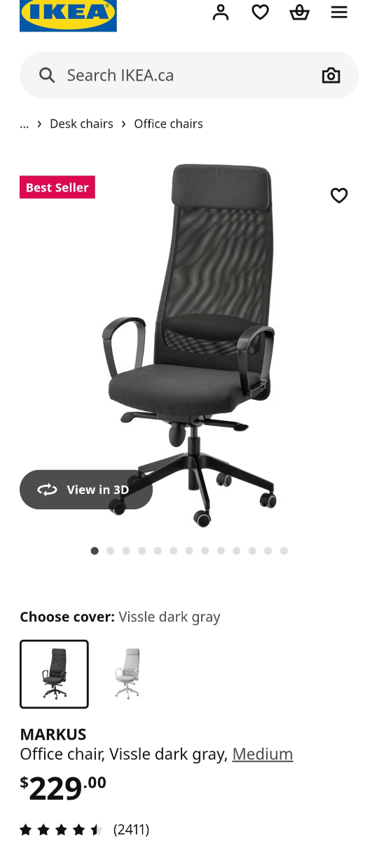IKEA Markus Office Chair - Vissle Dark Gray - photo 4