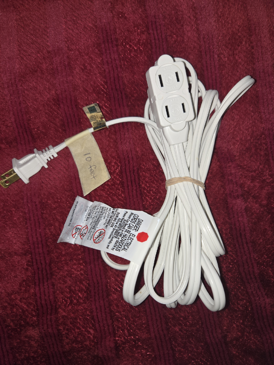 10-Foot White Extension Cord