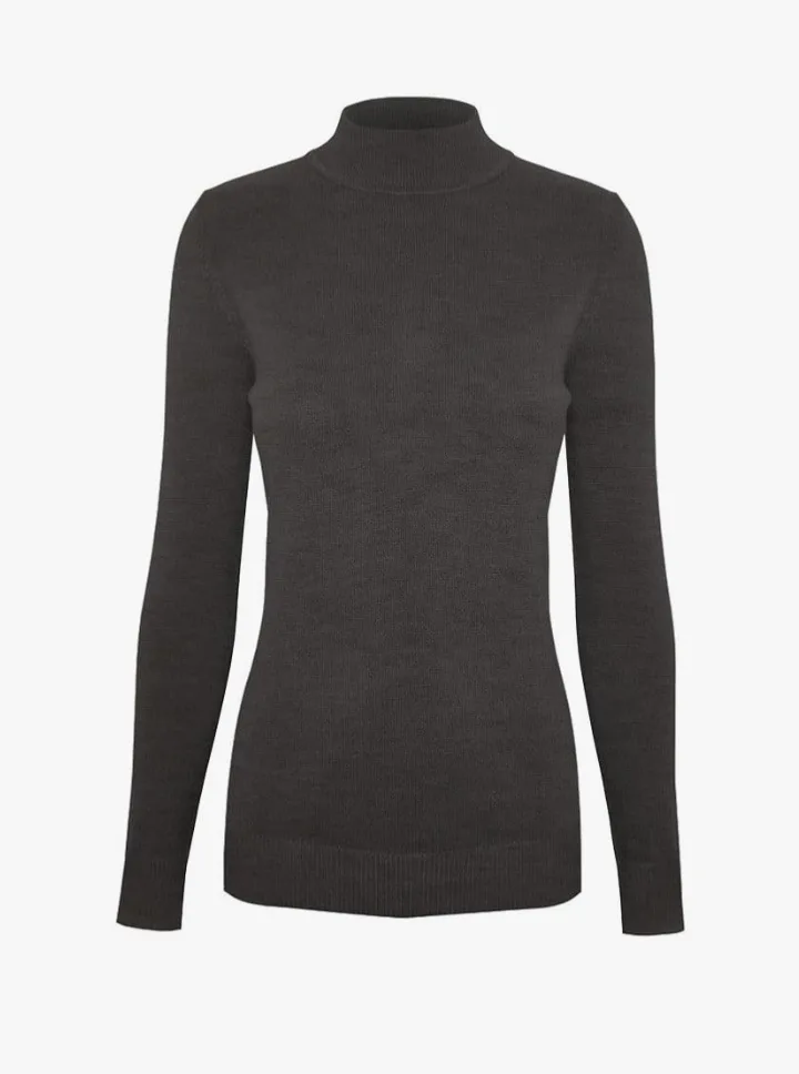 Cielo Women's Black Mock Neck Pullover Knit Sweater image indicator(3)