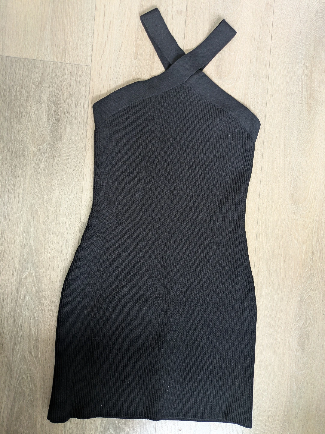 Aritzia Babaton Black Knit Mini Dress