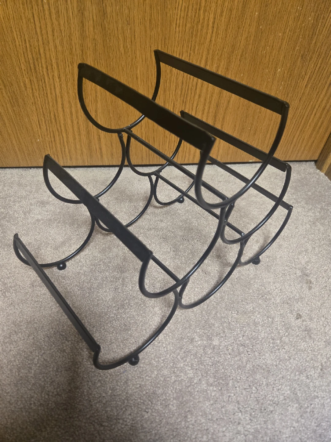 Black Metal Wine Rack - Holds 6 Bottles - photo 2