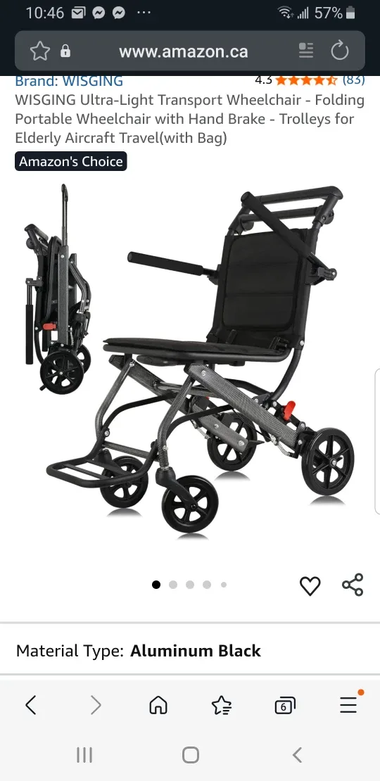 Ultra-Light Folding Wheelchair brand new thumbnail