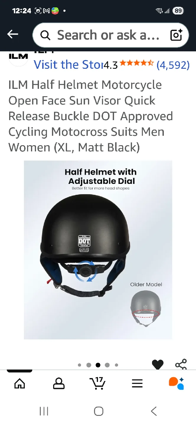 ILM Half Helmet Motorcycle Open Face XL image indicator(3)