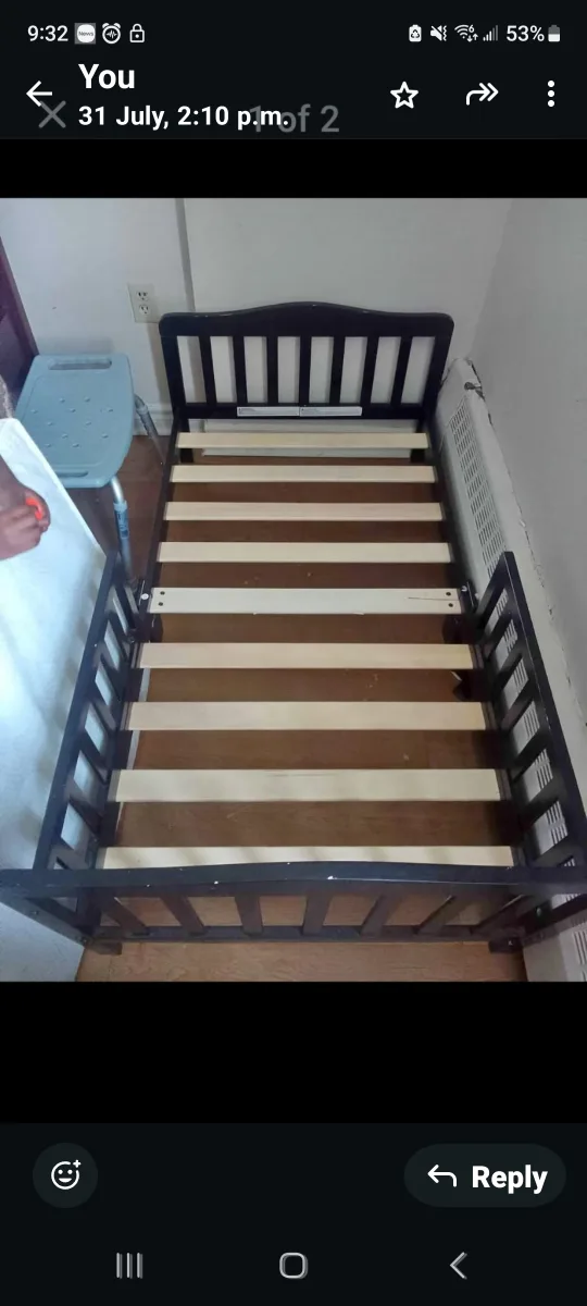 Toddler Bed Frame & mattress & sheets image indicator(2)