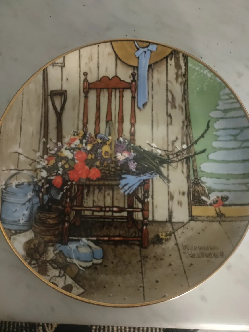 Norman Rockwell "Spring Flowers" Plate thumbnail